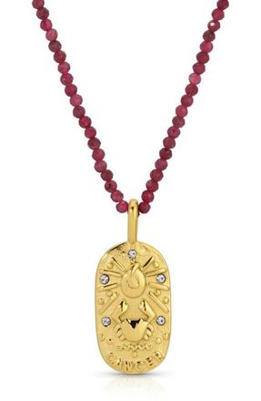 Kozakh Sunrise Zodiac Pendant Necklace in Gold/ruby Cancer at Nordstrom