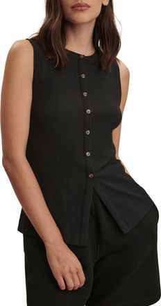 Varley Latia Button-Up Tank in Black at Nordstrom, Size Xx-Small