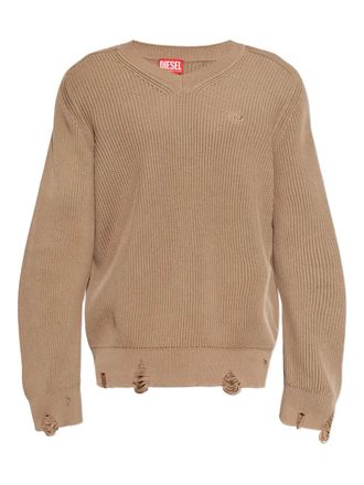 Diesel ribbed V-neck sweater - Toni neutri