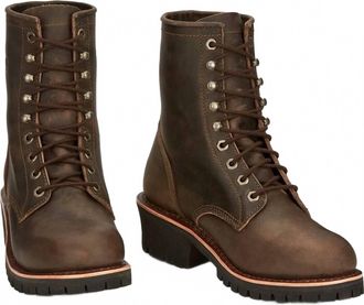 Chippewa Mens Classic Soft Toe 2.0 8 Logger Boot In Chocolate Apache