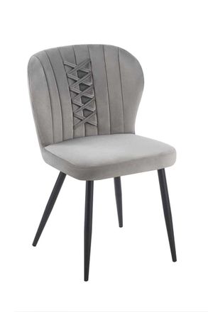 Regalos Miguel Sillas Comedor - Silla Zarena Black Terciopelo - Gris