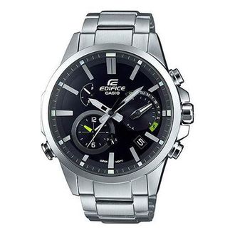Casio Solar Powered EDIFICE Waterproof Sports Stainless Steel Strap Quartz Sapphire Crystal Mens Black Analog EQB-700D-1A
