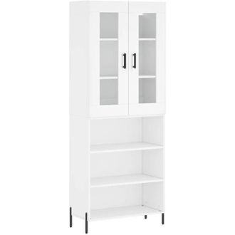 vidaXL Vidaxl - Aparador Alto Madera Contrachapada Blanco 69,5x34x180 Cm