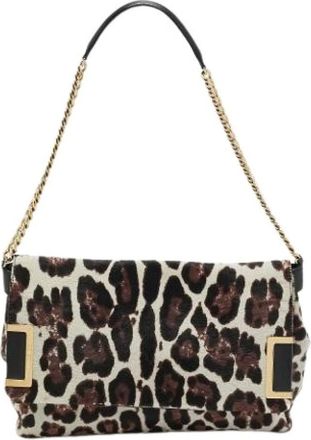 Jimmy Choo London Pre-owned Shoulder Bags, female, Beige, Size: ONE SIZE Pre-owned Leather Shoulder Bag