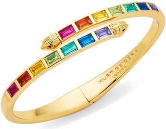 Kurt Geiger Baguette Stone Bypass Bangle in Gold/Multi at Nordstrom