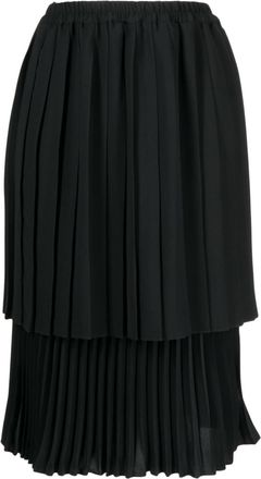 Maison Margiela knee-length pleated skirt - women - Polyester - 42 - Black