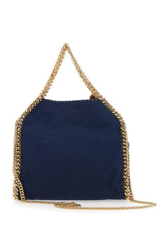Stella McCartney Womens Mini Bag Falabella Blue Alter Suede Polyester Shoulder