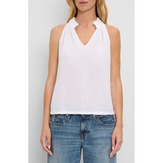 Michael Stars Viola Split Neck Tank in White at Nordstrom, Size X-Small