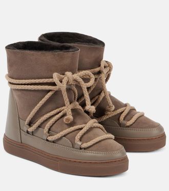 【Inuikii】 Shearling-trimmedレザーアンクルブーツ Women's Winter Shoes