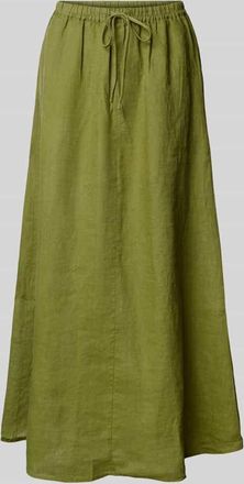 Emily van den Bergh Leinenrock mit Tunnelzug in Khaki, Gr&ouml;&szlig;e 42