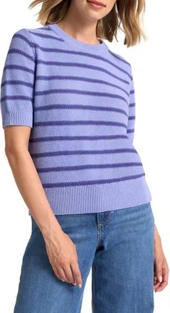 Matty M Mara Short Sleeve Sweater in Navy/Blue at Nordstrom, Size X-Large