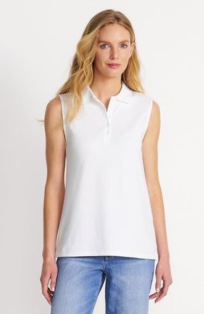Lands End Supima Cotton Polo in White at Nordstrom, Size X-Large