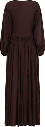 Philosophy di Lorenzo Serafini Womens Draped Long Dress - Dark Brown Nylon - Size EU 40 (Womens)