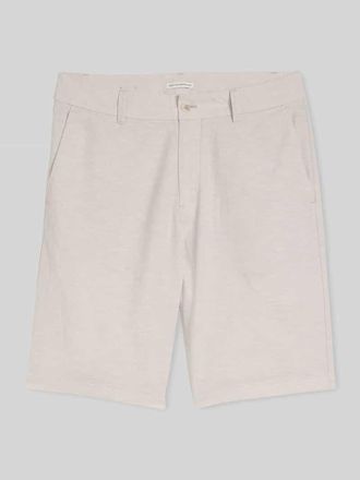 Tom Tailor Denim Regular Fit Bermuda aus Leinen-Baumwolle-Mix in Beige Melange, Gr&ouml;&szlig;e XXL