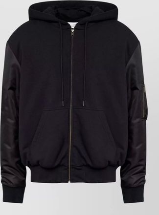 Maison Margiela cotton blend hooded jacket ribbed trims