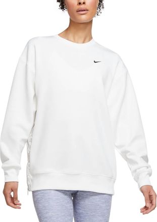 Nike Womens Therma-Fit Fleece Training Top In White/black