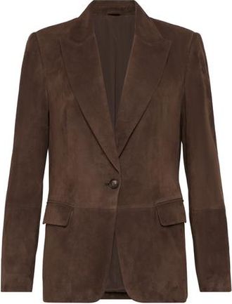 Brunello Cucinelli Suede blazer in Rust Brown at Nordstrom, Size 36 It