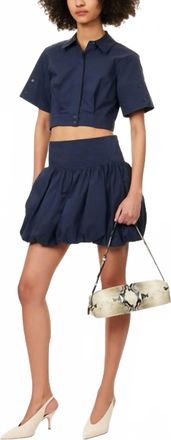 SIMKHAI Pippa Bubble Mini Skirt In Midnight