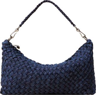 Naghedi Small Porto Half Moon Double Weave Denim Bag in Indigo at Nordstrom