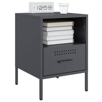 Berkfield Home Sturdy Bedside Cabinets 2 pcs Anthracite 36x39x50.5 cm Steel in Dark Grey