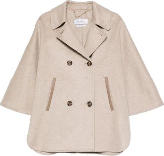 Max Mara Jassen, Dames, Beige, M, Kasjmier, Kort Cape