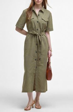 Barbour Nicole Maxi Shirtdress in Dusky Green at Nordstrom Rack, Size 10 Us / 14 Uk
