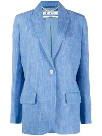 Off-white Tomboy single-breasted blazer - women - Linen/Flax/Viscose/Polyester/Viscose - 38 - Blue