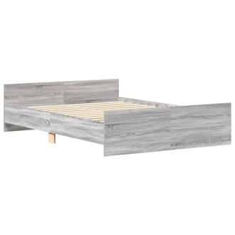 Berkfield Home Durable Bed Frame with Headboard & Footboard Grey Sonoma 140x190 cm