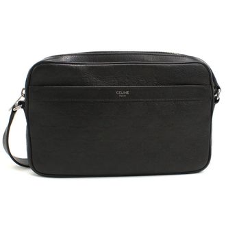 Celine Black Leather Messenger Bag Shoulder Bag (Pre-Owned)