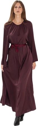Forte_Forte My Dress - Dames - Maxi kleedjes - Bruin - M - Satijn - Kleedjes