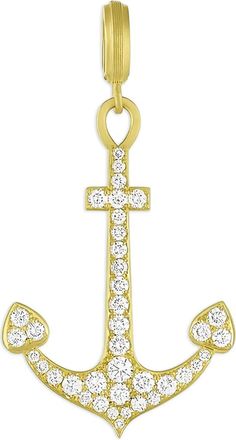 Leigh Maxwell Jewelry Pendente ancora in oro giallo 18 carati con diamanti