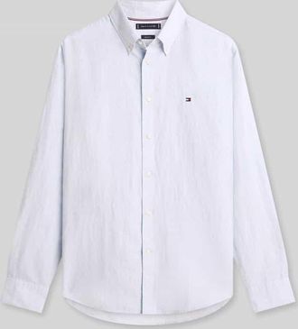 Tommy Hilfiger Regular Fit Freizeithemd aus Baumwoll-Leinen-Mix in Bleu, Gr&ouml;&szlig;e XXL