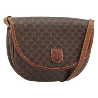 Celine Pre-owned Cross Body Bags, female, Brown, Size: ONE SIZE Pre-owned Macadam Canvas Shoulder Bag