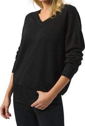 Joseph Ribkoff Wool Blend V-Neck Boxy Sweater In Black