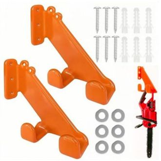 OEM Soporte De Pared Para Motosierra - Juego De 2 - Montaje Horizontal Y Vertical - Acero Resistente Con Revestimiento De Goma - Ideal Para Garajes