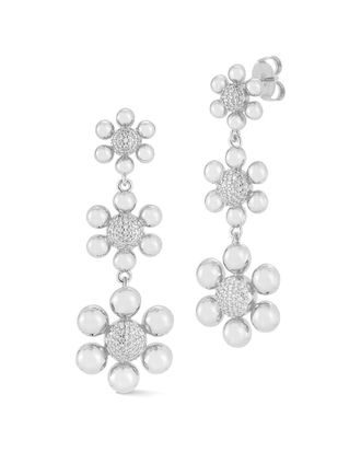 Chloe and Madison Chloe And Madison Jewelry Cz Graduating Flower Drop Earrings