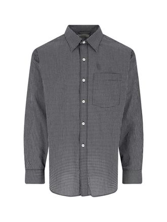Mfpen Black Executive Checkered Cotton Shirt