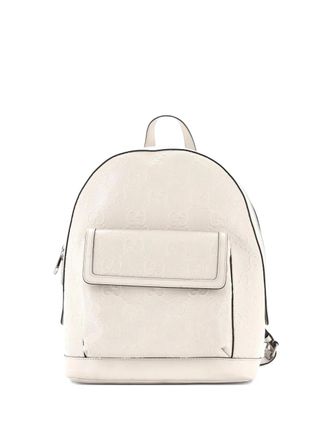 Gucci Pocket GG Embossed Perforated Leather Large backpack - Neutrals