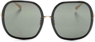 Linda Farrow Celia oversized-frame sunglasses - unisex - Acetate - One Size - Black