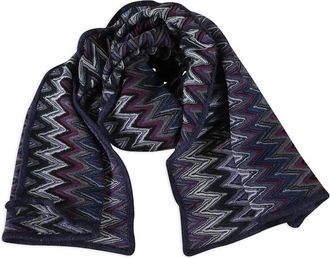 Missoni Sjaal met zigzag-patroon - Blauw