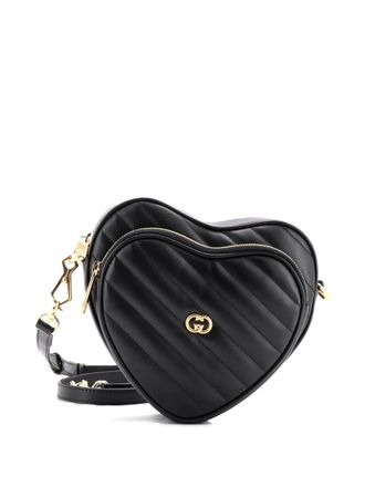 Gucci Interlocking G Heart Diagonal Quilted Leather Mini shoulder bag - Black