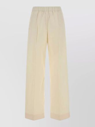 Jil Sander cotton pleated wide leg cuffed trousers