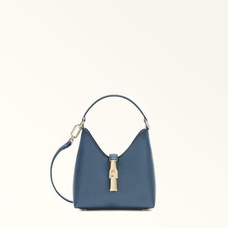 Furla Iride Borsa Mini M Grigio Blu Blu Pelle Stampata Donna