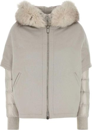 Moorer Pegaso donsjack van krijtpolyester - Dames - Winterjassen - Wit - XS - Polyester - Jassen