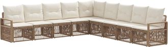 vidaXL Conjunto De Sof&aacute;s De Jard&iacute;n 9 Uds. Beige Rat&aacute;n Sint&eacute;tico Vidaxl