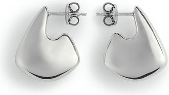 Bottega Veneta Mini Fin Earrings in 8117 Silver at Nordstrom