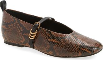 Rag & Bone Spire Mary Jane Flat in Brown Snake Embossed at Nordstrom, Size 10.5Us
