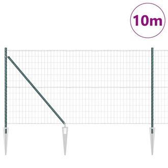 Berkfield Home Green Euro Fence with 7 Spike Posts 1x10 m Galvanised Steel Green