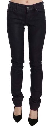 Just Cavalli Zwarte Katoenen Lage Taille Skinny Denim Broek