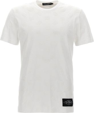 Dolce & Gabbana White Flocked logo T-shirt